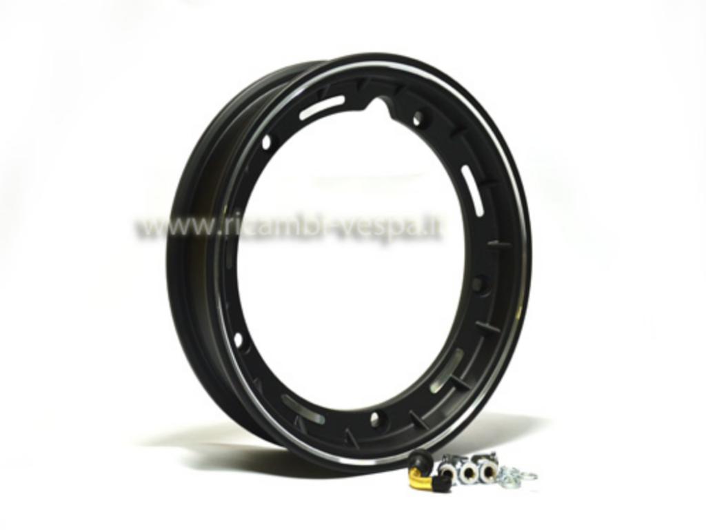 Cerchio tubeless di colore nero per Vespa50/125/150/200 Special-Primavera-GT-GTR-TS-GS-GL-Sprint-Sprint Veloce-Rally-PX 