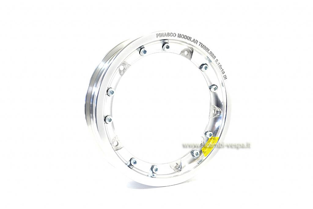 Cerchio ruota tubeless scomponibile in Alluminio lucidato 