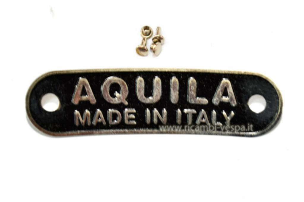 Targhetta  Aquila Made in Italy per coprisella 