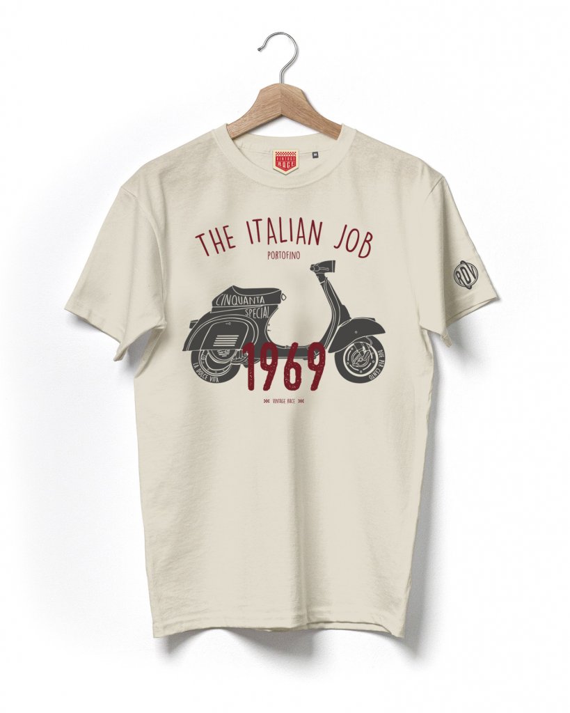 T-shirt panna "THE ITALIAN JOB PORTOFINO" by RDV 