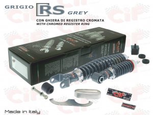 Kit Ammortizzatori Anteriori e posteriori grigio RS per Vespa 50/90/125 Special-L-R-Primavera 