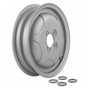 Cerchio ruota piena SIP Tubeless in alluminio lucidato per Vespa 150 GS VS1>4T (adattabile su VNB-VBB-V1>15T-V30>33T-VM-VN) 