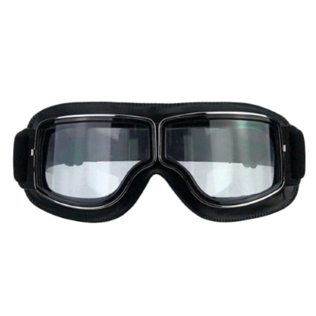 Occhiale casco CGM "California"  vintage di colore nero con lente trasparente 