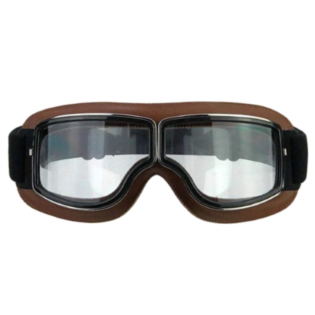 Occhiale casco CGM "California"  vintage di colore marrone con lente trasparente 