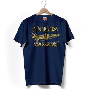 T-shirt blu notte &quot;It's always the problem&quot; by RDV 