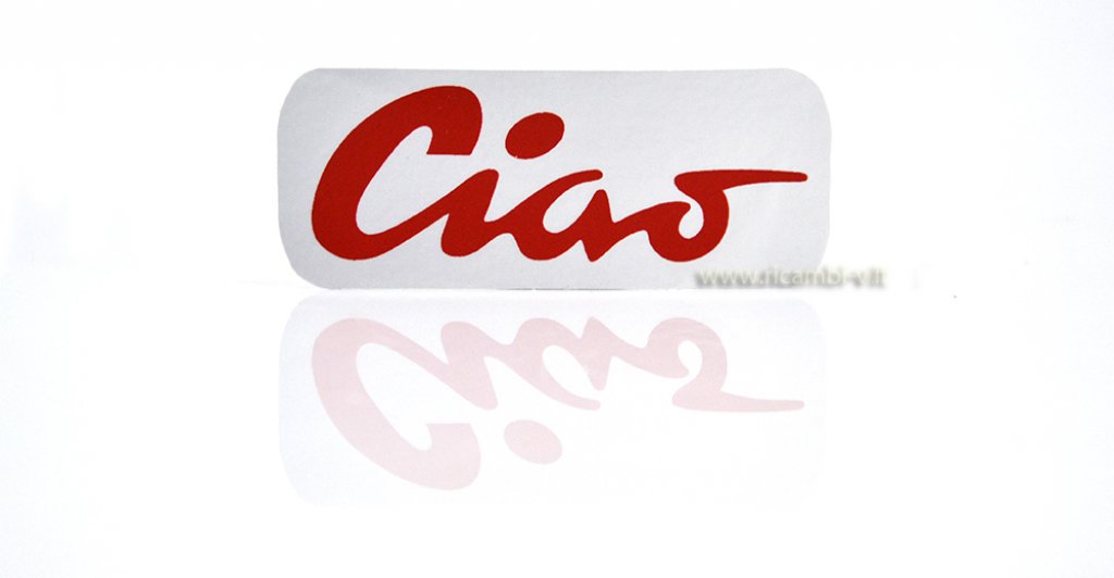 Adesivo serbatoio su foglio di allumino satinato scritta rossa per Ciao prima serie C7 C9 