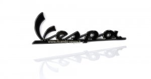 Targhetta "Vespa" di colore antracite per Vespa S Sport 50 -150ccm/GTS Super Sport 125 /300ccm scritta vespa gts