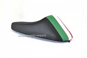 Sella completa modello SPORT di colore Nero con bandiera ITALIANA  per Vespa 50/90/125 Primavera ET3 
