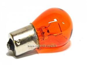 Lampada Arancio 12V- 21W zoccolo: BA15s  freccia per Vespa 125/150/200/ PX/​T5/​Cosa/​MY 
