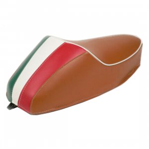 Sella completa di colore Marrone con tricolore per Vespa 50 V5A1T N&#x2F;L&#x2F;R-Special V5A2 