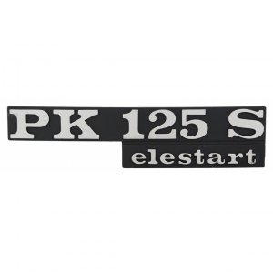 Targhetta "PK125 S elestart" cofano sinistro per Vespa PK125 S Elestart 