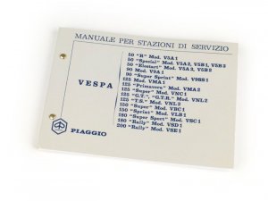 Manuale stazioni di servizio per Vespa 50-125/PV/ET3125 GT-TS/150 GL/GS VS5T/Sprint/V/T4/Rally 